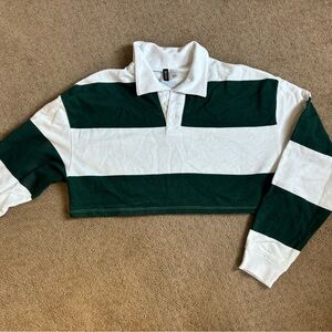 H and M striped cropped long sleeve